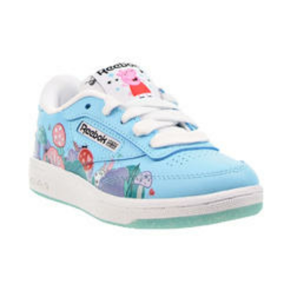 ✅ SOLD ✅ Blue Peppa Pig Reebok Club C lace up sneakers, glitter soles, size 12.5